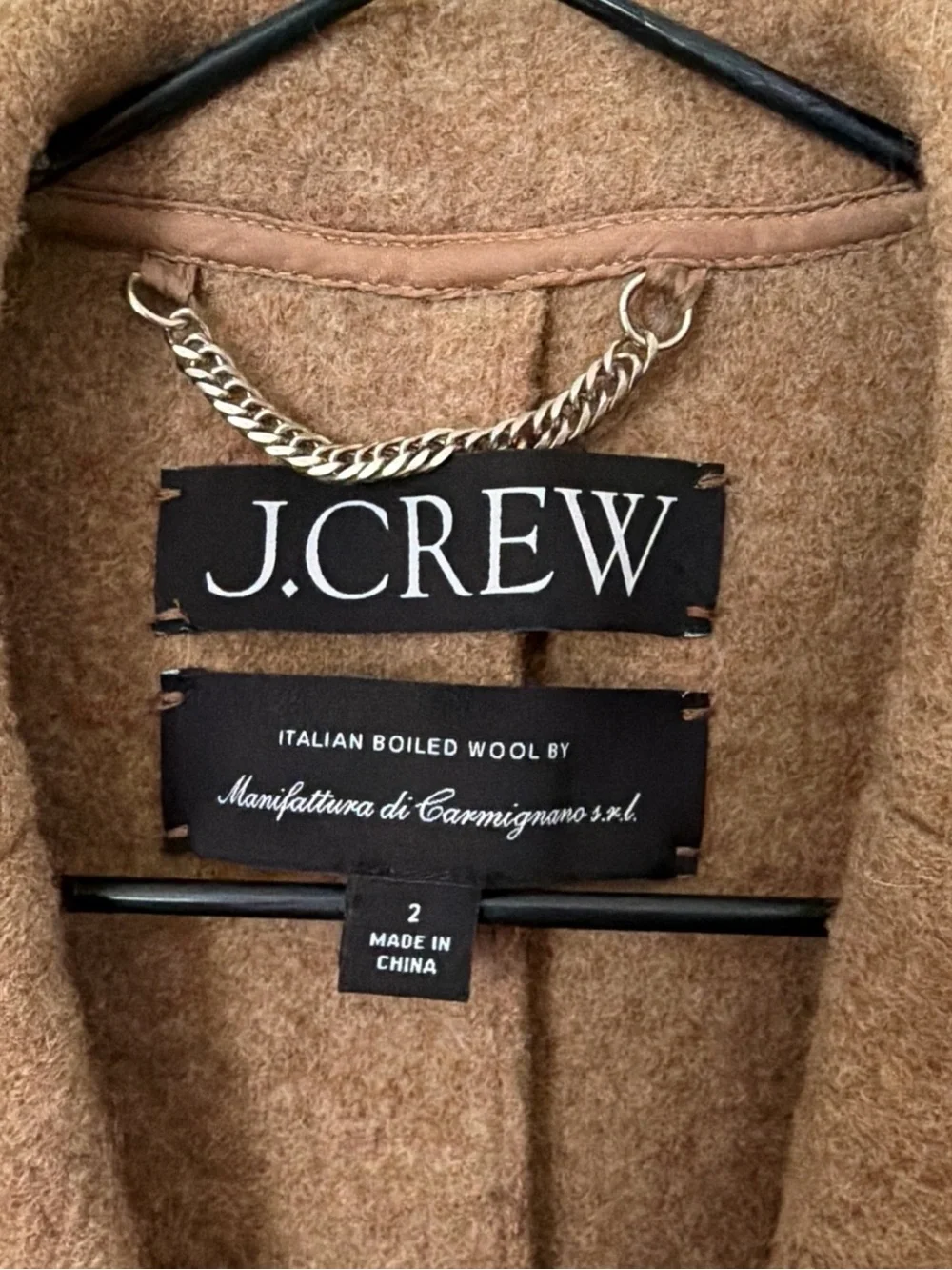J. Crew Daphne Top Coat Camel Caramel Single-Button 100% Boiled Wool Pea Coat - Picture 6 of 9